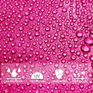 STARPYNG-7 Mil Pink/Silver 6x8 Feet Tarp-Multifunctional Waterproof Tarpaulin-Waterproof, UV Resistant, Rip and Tear Resistant, Poly Tarpaulin with Reinforced Edges for Cover