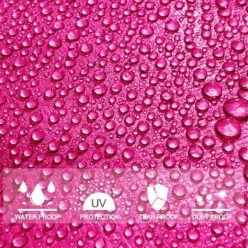 STARPYNG-7 Mil Pink/Silver 6x8 Feet Tarp-Multifunctional Waterproof Tarpaulin-Waterproof, UV Resistant, Rip and Tear Resistant, Poly Tarpaulin with Reinforced Edges for Cover