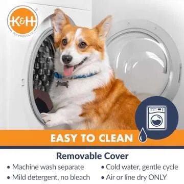 K&H Pet Products Bucket Booster Dog Car Seat, Seat Belt Secured, 2 Safety Leashes, Washable Covers, Sturdy Dog Booster Seats for Small to Medium Pets - Large Gray/Cream