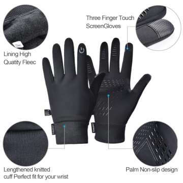 EAGLEFLY Winter Gloves Women Men Waterproof Warm Gloves with Touch Screen Fingers Thermal Gloves for...