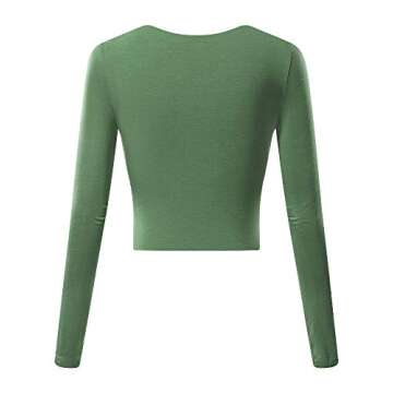 VETIOR Trendy Green Tops for Women 2023 Sexy Casual Long Sleeve Going Out Tops for Women Large Army Green