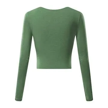 VETIOR Trendy Green Tops for Women 2023 Sexy Casual Long Sleeve Going Out Tops for Women Large Army Green