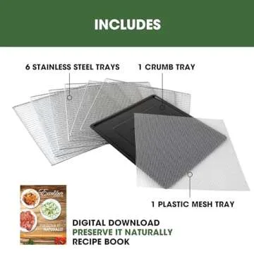 Excalibur Electric Food Dehydrator Performance Series 6-Tray with Adjustable Temperature Control Includes Stainless Steel Drying Trays Glass Door Top View Window and LED Display Progress Bar, Black