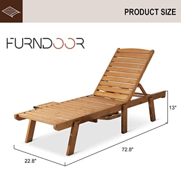 FURNDOOR Adjustable Outdoor Chaise Lounge Chairs Set of 2