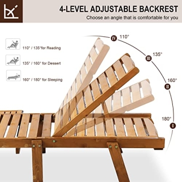 FURNDOOR Adjustable Outdoor Chaise Lounge Chairs Set of 2