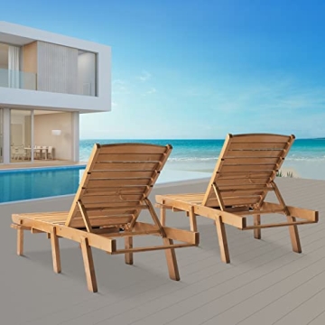 FURNDOOR Adjustable Outdoor Chaise Lounge Chairs Set of 2