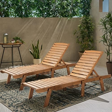 FURNDOOR Adjustable Outdoor Chaise Lounge Chairs Set of 2
