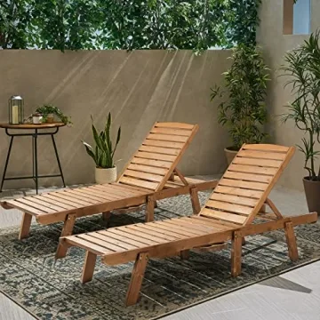 FURNDOOR Adjustable Outdoor Chaise Lounge Chairs Set of 2