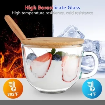 Stylish PARACITY Overnight Oats Containers - Glass Coffee Mugs