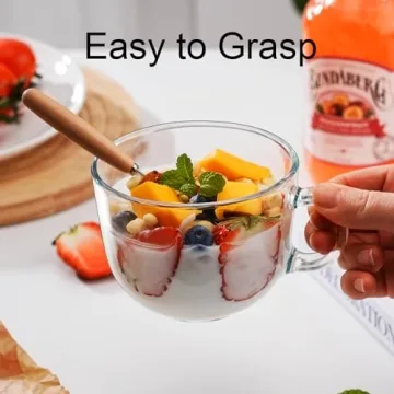 Stylish PARACITY Overnight Oats Containers - Glass Coffee Mugs