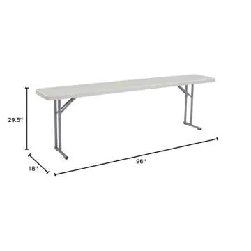 (2 Pack) National Public Seating 18" x 96" Heavy Duty Seminar Folding Table, Speckled Gray