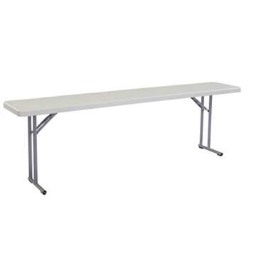 (2 Pack) National Public Seating 18" x 96" Heavy Duty Seminar Folding Table, Speckled Gray