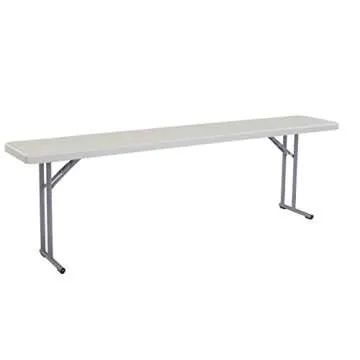 (2 Pack) National Public Seating 18" x 96" Heavy Duty Seminar Folding Table, Speckled Gray