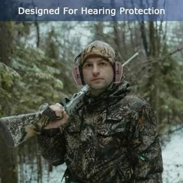 HUARUI Hearing Protection Ear Muffs SNR 29dB Noise Cancelling Headphones for Adults Kids Autism,Safety Earmuffs for Hunting,Shooting, Mowing, Construction (Brown)