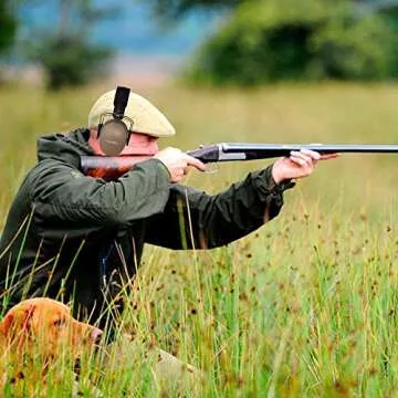 HUARUI Hearing Protection Ear Muffs SNR 29dB Noise Cancelling Headphones for Adults Kids Autism,Safety Earmuffs for Hunting,Shooting, Mowing, Construction (Brown)