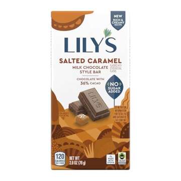 LILY'S Salted Caramel Flavored Milk Chocolate Style No Sugar Added, Sweets Bar, 2.8 oz