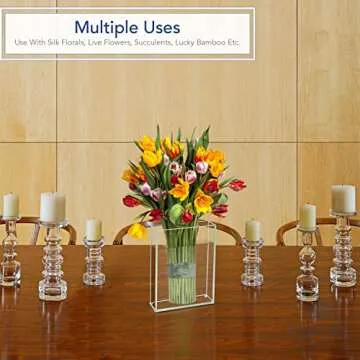 Royal Imports Flower Glass Vase Decorative Centerpiece for Home or Wedding by Royal Imports - Flat R...