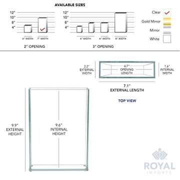 Royal Imports Flower Glass Vase Decorative Centerpiece for Home or Wedding by Royal Imports - Flat Rectangle Plate Glass, 7" W x 10" H, Clear
