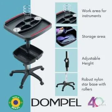 DOMPEL Mega Hair Trolley Station Model 501 | Stylish and Functional Hair Salon Organizer with Extra Storage Space