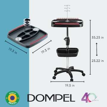 DOMPEL Mega Hair Trolley Station Model 501 | Stylish and Functional Hair Salon Organizer with Extra Storage Space