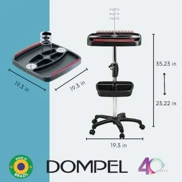 DOMPEL Mega Hair Trolley Station Model 501 | Stylish and Functional Hair Salon Organizer with Extra Storage Space