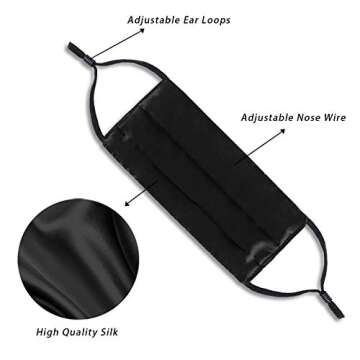 DFFGGD Washable Silk Face Mask for Women - Reusable and Breathable Designs