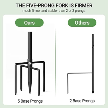 76 Inch Adjustable Shepherds Hooks with 5 Prong Base