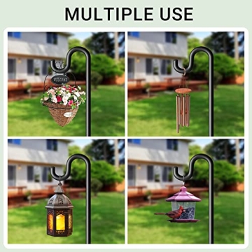 76 Inch Adjustable Shepherds Hooks with 5 Prong Base