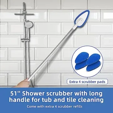 Qaestfy Shower Scrubber with Adjustable 51" Handle