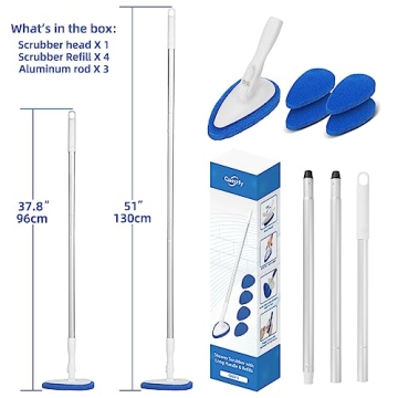 Qaestfy Shower Scrubber with Adjustable 51" Handle