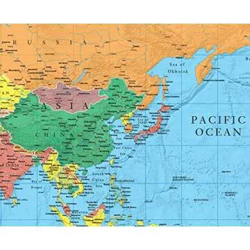 30x48 World Wall Map by Smithsonian Journeys - Blue Ocean Edition (30x48 Laminated)