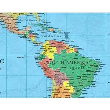 30x48 World Wall Map by Smithsonian Journeys - Blue Ocean Edition (30x48 Laminated)