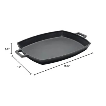 Bayou Classic Cast Iron Shallow Pan for Versatile Cooking