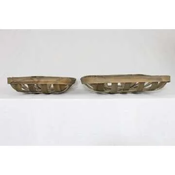 Tobacco Basket Set, 2 Baskets, Farmhouse Wall Decor