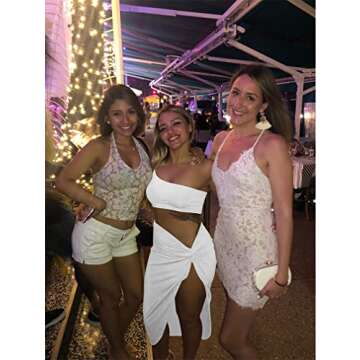 BEAGIMEG Sexy One Shoulder Slit Skirt Dress for Women