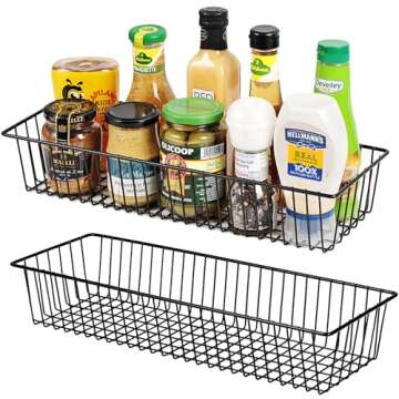 Sheechung Farmhouse Decor Metal Wire Storage Organizer Bin Basket(2 Pack) - Rustic Toilet Paper Hold...