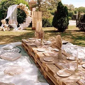 SREED 20 Pcs 23 Inch Tall Fluffy Pampas Grass XL Size Brown Dry Pompous Grass Decor Wedding Flower Boho Decor Natural Pompas Flower Bouquet (Brown, 23 inch)