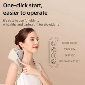 ACKIND Neck Massager with Heat, Shiatsu Shoulder Massage, Electric Acupressure Neck Massager Best Gift for Parents/Elders/Health/Women/Men Deep Kneading Massage Like Human to Free Your Hand