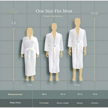 LUXA HOUSE - Waffle Bathrobe - 100% Egyptian Cotton - Unisex/One Size Fits Most - White - 1 Piece