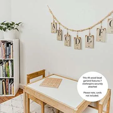 Sage in Thyme 4ft Wooden Beads Garland for Stylish Displays