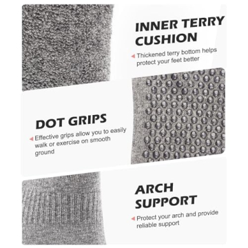 Breslatte Grip Socks Pilates Hospital Socks with Grips for Women Gripper Socks Non Slip Socks 3pair black pink grey, One Size