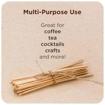 Makerstep Birch Wood Coffee Stirrers, 7 Inch Coffee Stir Sticks (1000 Pack) Eco-friendly, Sturdy Wooden Sticks. Splinter Free, Round End. Great For Your Coffee Nook