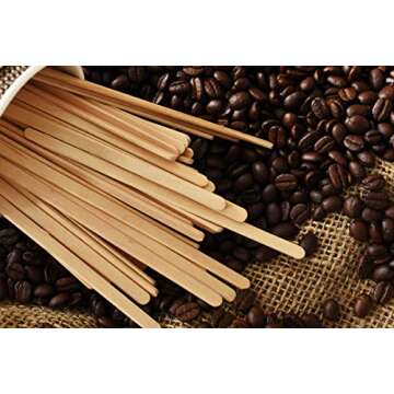 Makerstep Birch Wood Coffee Stirrers, 7 Inch Coffee Stir Sticks (1000 Pack) Eco-friendly, Sturdy Wooden Sticks. Splinter Free, Round End. Great For Your Coffee Nook