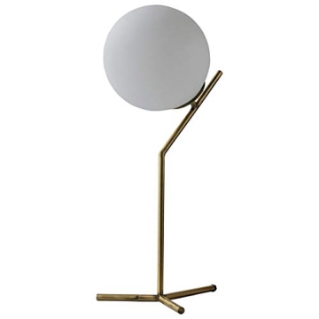 Rivet Glass Ball Table Lamp with LED Included, Brass
