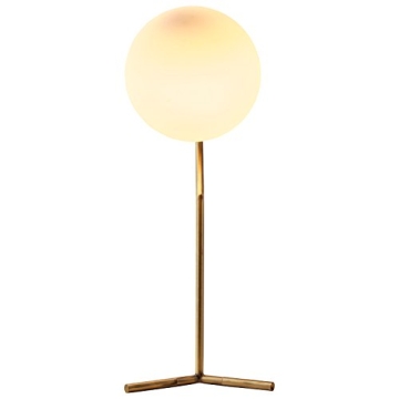 Rivet Glass Ball Table Lamp with LED Included, Brass