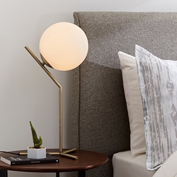 Rivet Glass Ball Table Lamp with LED Included, Brass