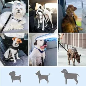 Vastar Dog Seat Belt Harness, 2 Packs Pet Dog Seat Belt Leash Adjustable Dog Cat Safety Leads Harness, Vehicle Car Seatbelt Harness for Pets with Elastic Nylon Bungee Buffer for Shock Attenuation