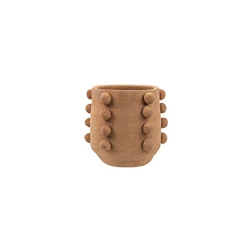 Foreside Natural Terracotta Beaded Planter - Unique & Handcrafted