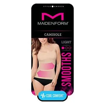 Maidenform Womens Cover Your Bases Smoothtec Camisole DM0038 Shapewear Top, Black, Small US