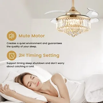 Elegant CROSSIO Crystal Ceiling Fan Light with Remote Control